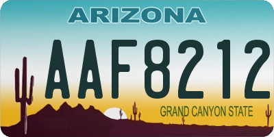 AZ license plate AAF8212