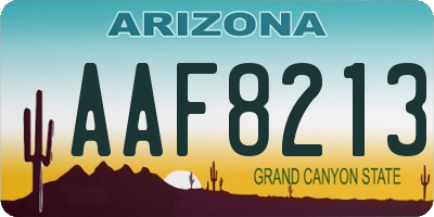 AZ license plate AAF8213