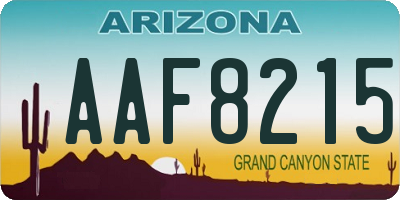 AZ license plate AAF8215