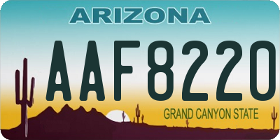 AZ license plate AAF8220