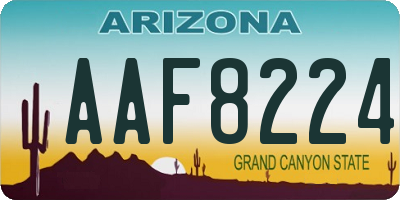 AZ license plate AAF8224