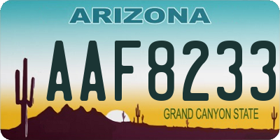 AZ license plate AAF8233