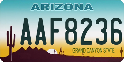 AZ license plate AAF8236