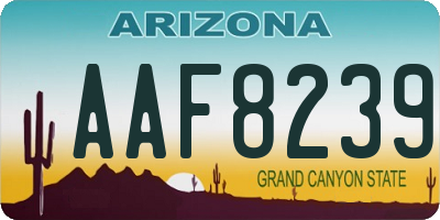 AZ license plate AAF8239