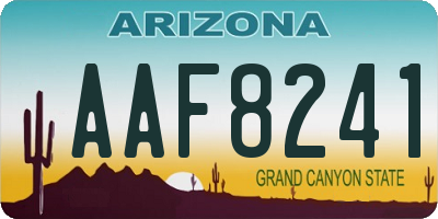 AZ license plate AAF8241