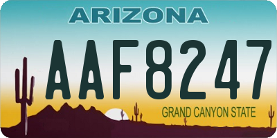 AZ license plate AAF8247