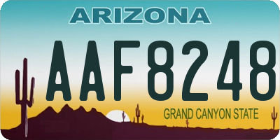 AZ license plate AAF8248