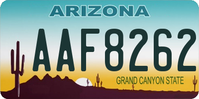 AZ license plate AAF8262