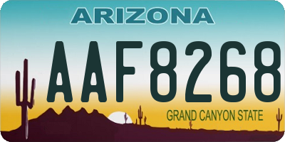 AZ license plate AAF8268