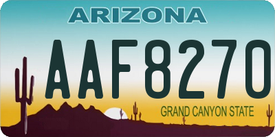 AZ license plate AAF8270