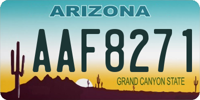 AZ license plate AAF8271