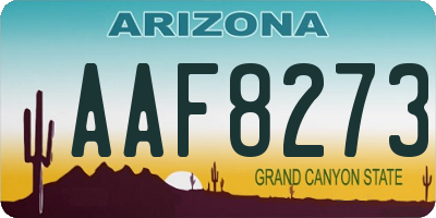 AZ license plate AAF8273