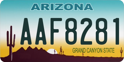 AZ license plate AAF8281