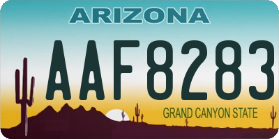 AZ license plate AAF8283