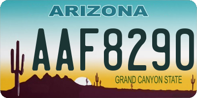 AZ license plate AAF8290