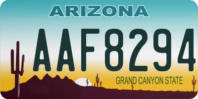 AZ license plate AAF8294