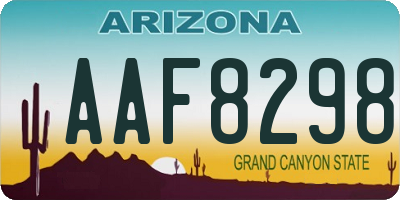 AZ license plate AAF8298