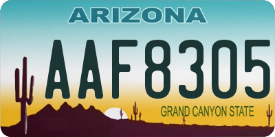 AZ license plate AAF8305