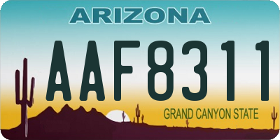 AZ license plate AAF8311
