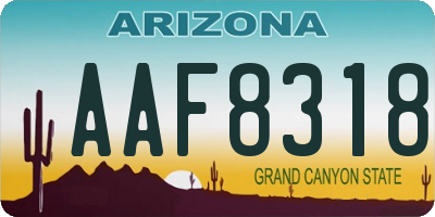 AZ license plate AAF8318