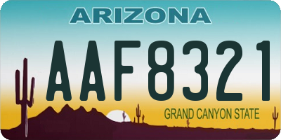 AZ license plate AAF8321