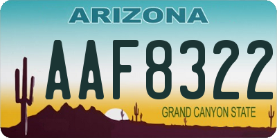 AZ license plate AAF8322