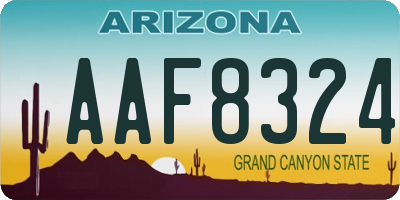 AZ license plate AAF8324