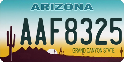 AZ license plate AAF8325