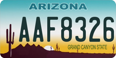 AZ license plate AAF8326