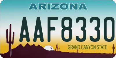 AZ license plate AAF8330