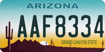 AZ license plate AAF8334