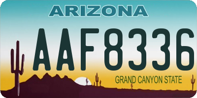 AZ license plate AAF8336