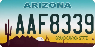 AZ license plate AAF8339
