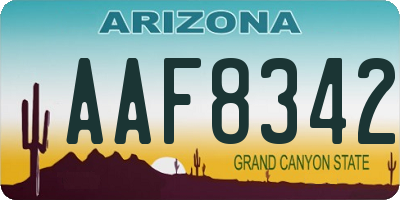 AZ license plate AAF8342