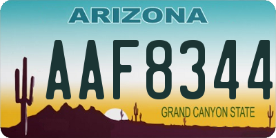 AZ license plate AAF8344