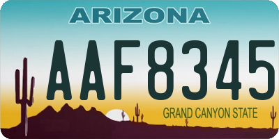 AZ license plate AAF8345