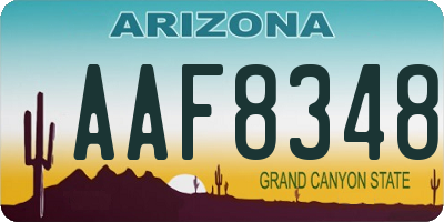 AZ license plate AAF8348