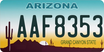 AZ license plate AAF8353