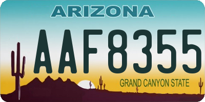 AZ license plate AAF8355