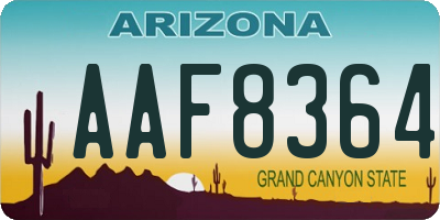 AZ license plate AAF8364