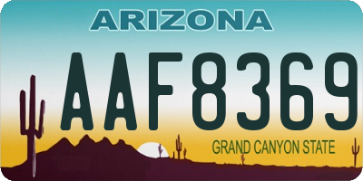 AZ license plate AAF8369