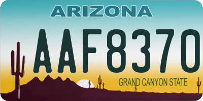 AZ license plate AAF8370