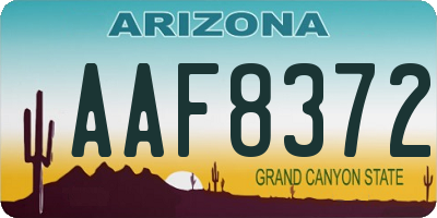 AZ license plate AAF8372
