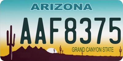 AZ license plate AAF8375