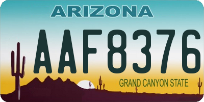 AZ license plate AAF8376