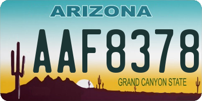 AZ license plate AAF8378