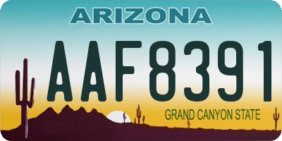 AZ license plate AAF8391