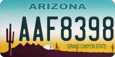 AZ license plate AAF8398