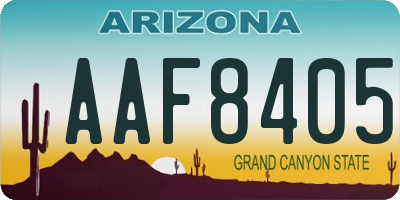 AZ license plate AAF8405