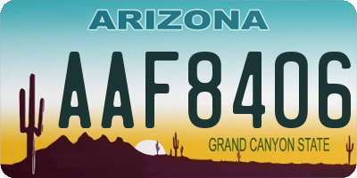 AZ license plate AAF8406